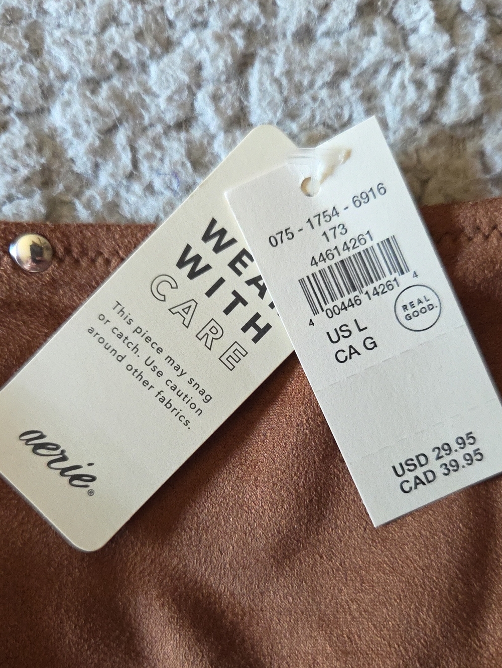 NWT Aerie Happy Cheeks Suede Bikini Bottoms in Horizon - Picture 3 of 14